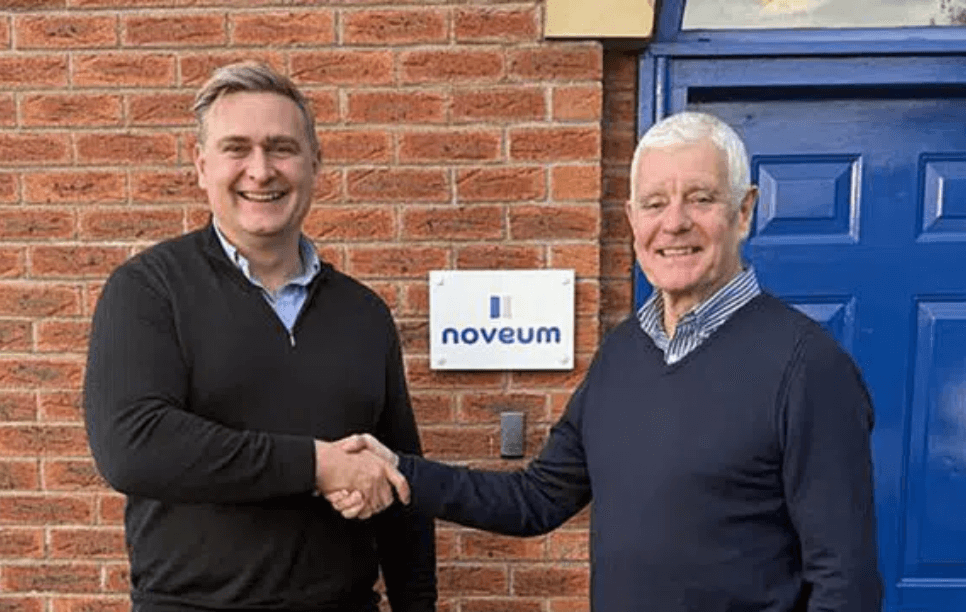 ITI Group CEO Dominic Murphy (left) welcomes Roger Turner, MD of Noveum (right) to the Group.